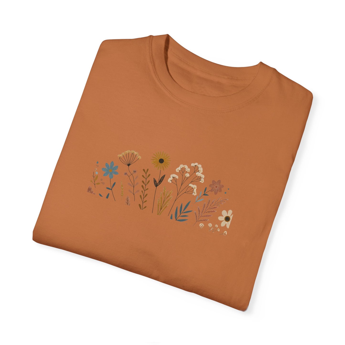 Botanical Floral Unisex T-Shirt - Garment-Dyed Nature-Inspired Tee