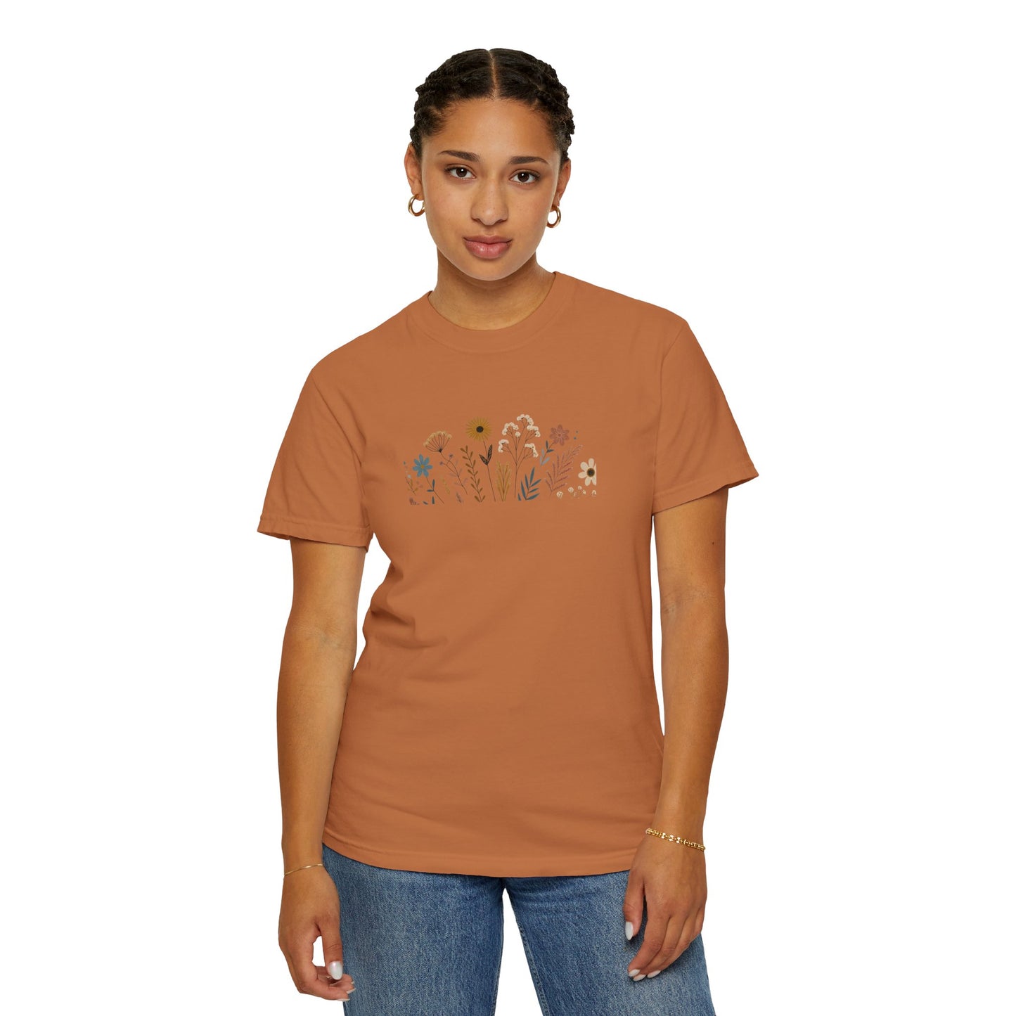 Botanical Floral Unisex T-Shirt - Garment-Dyed Nature-Inspired Tee