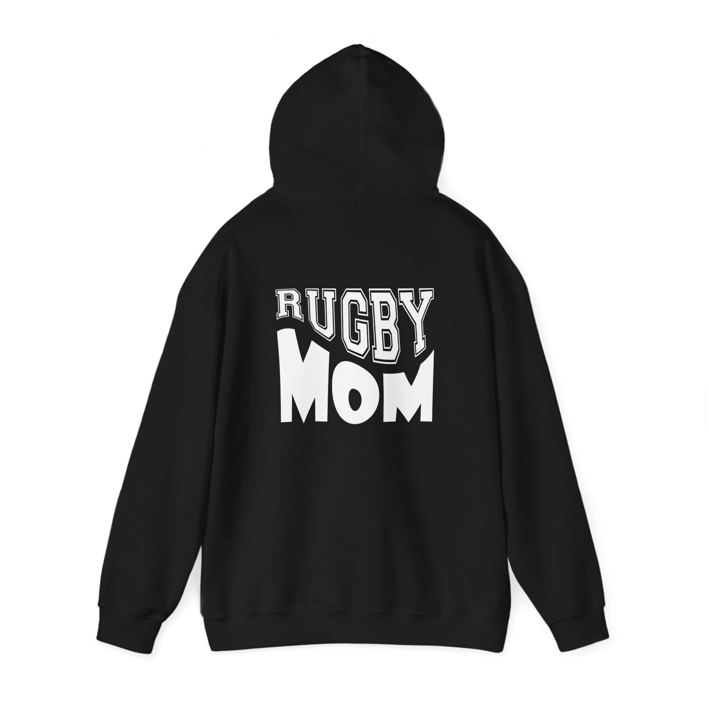 Rugby Mom America Hooded Sweatshirt | Unisex Heavy Blend | Sports Gift