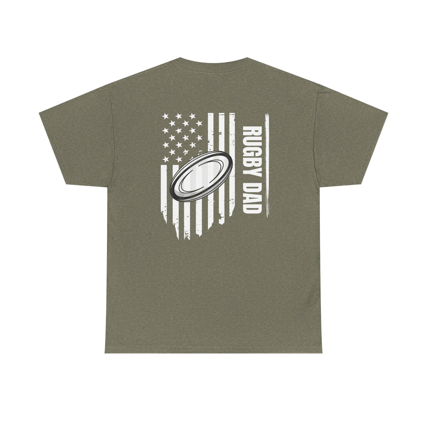 Rugby Dad Heavy Cotton Tee - American Flag Design