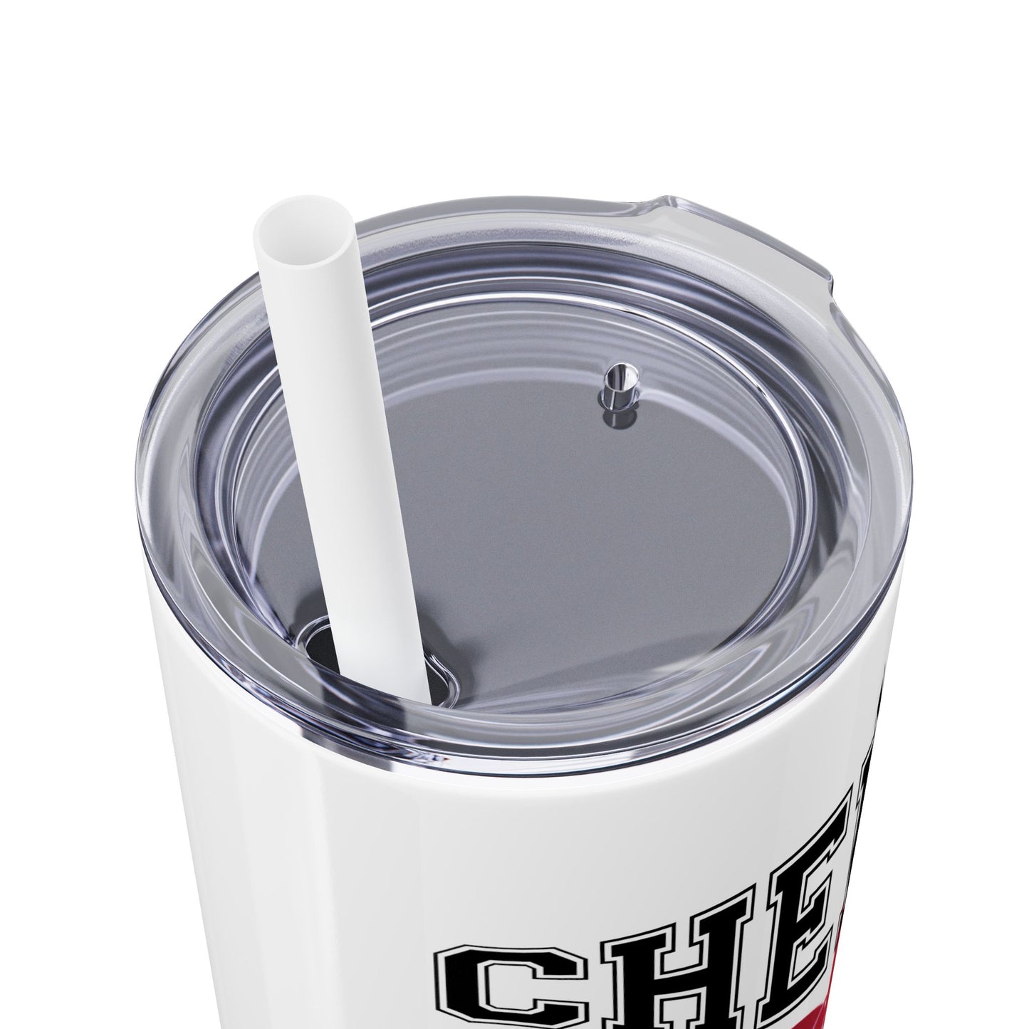 Cheer Mom Skinny Tumbler with Straw - 20oz - Perfect Gift for Cheerleading Enthusiasts