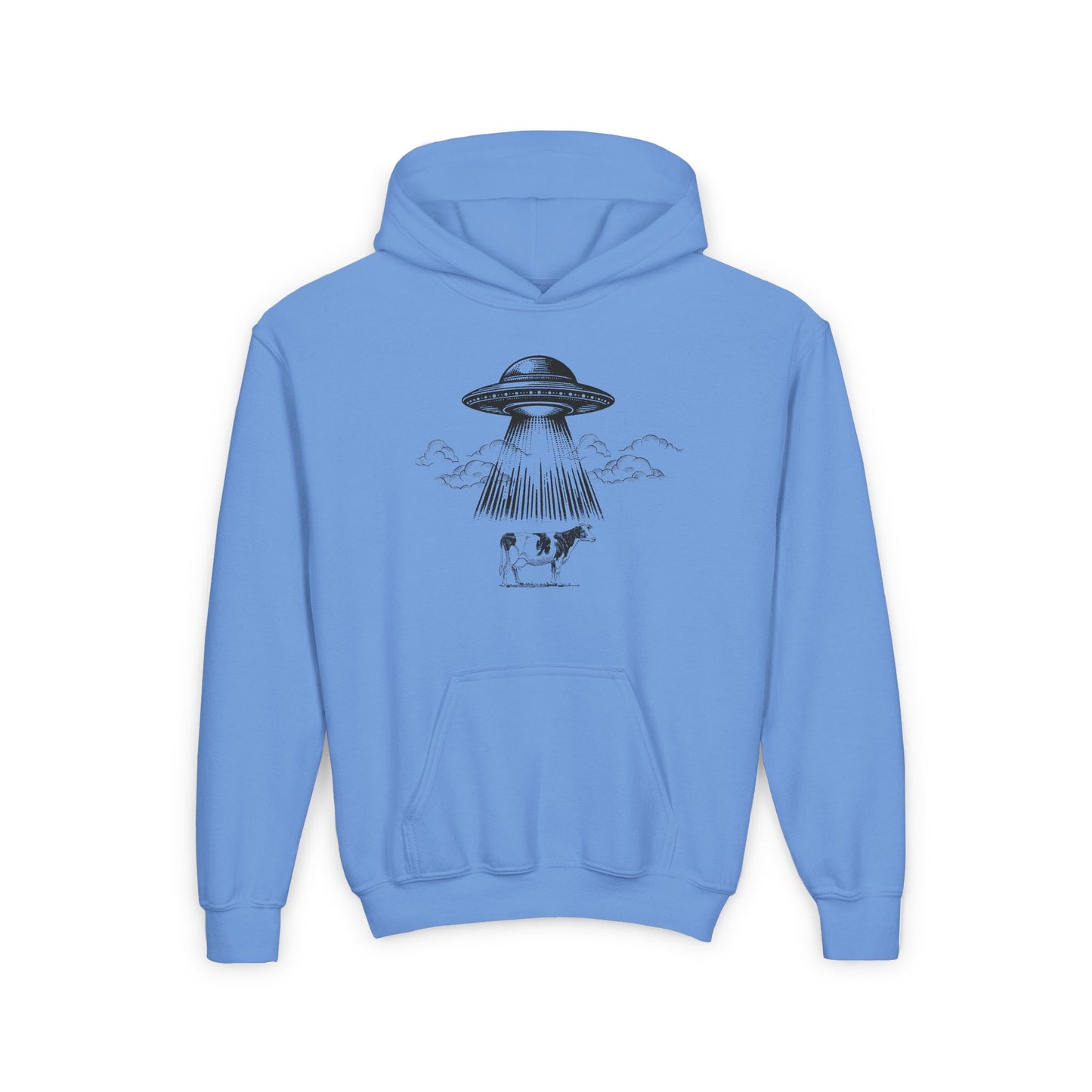 Youth Heavy Blend UFO Hoodie - Fun Space Travel Design for Kids