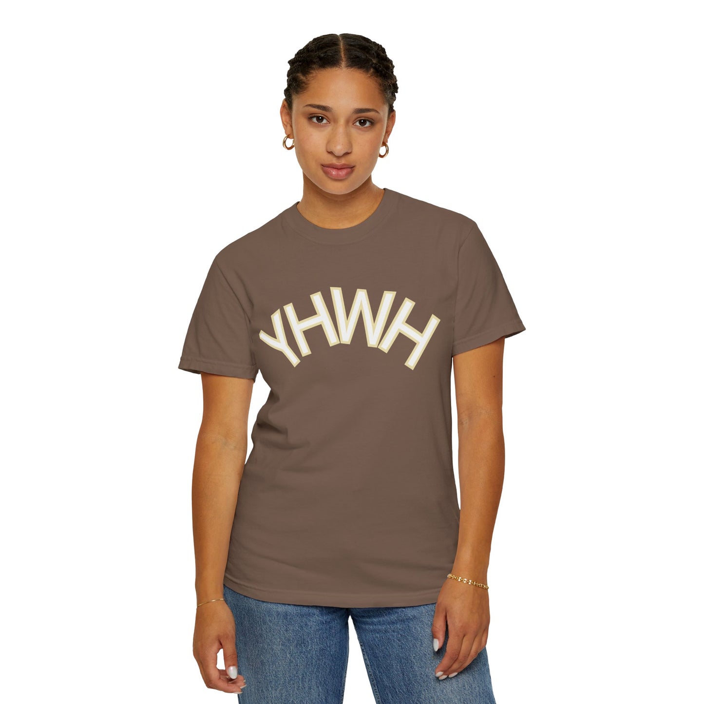 Unisex Garment-Dyed T-Shirt with YHWH Design - Casual Spiritual Fashion