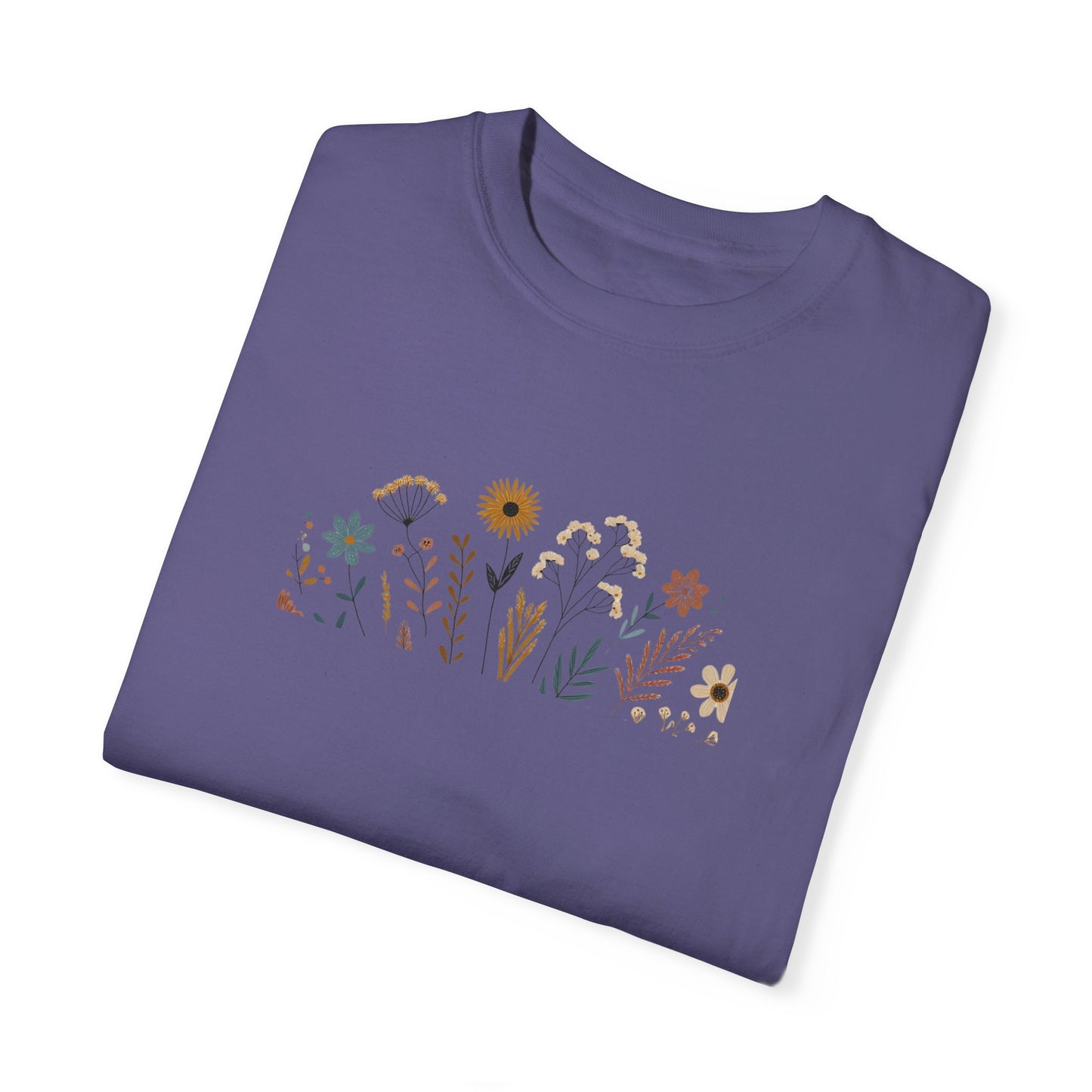 Botanical Floral Unisex T-Shirt - Garment-Dyed Nature-Inspired Tee