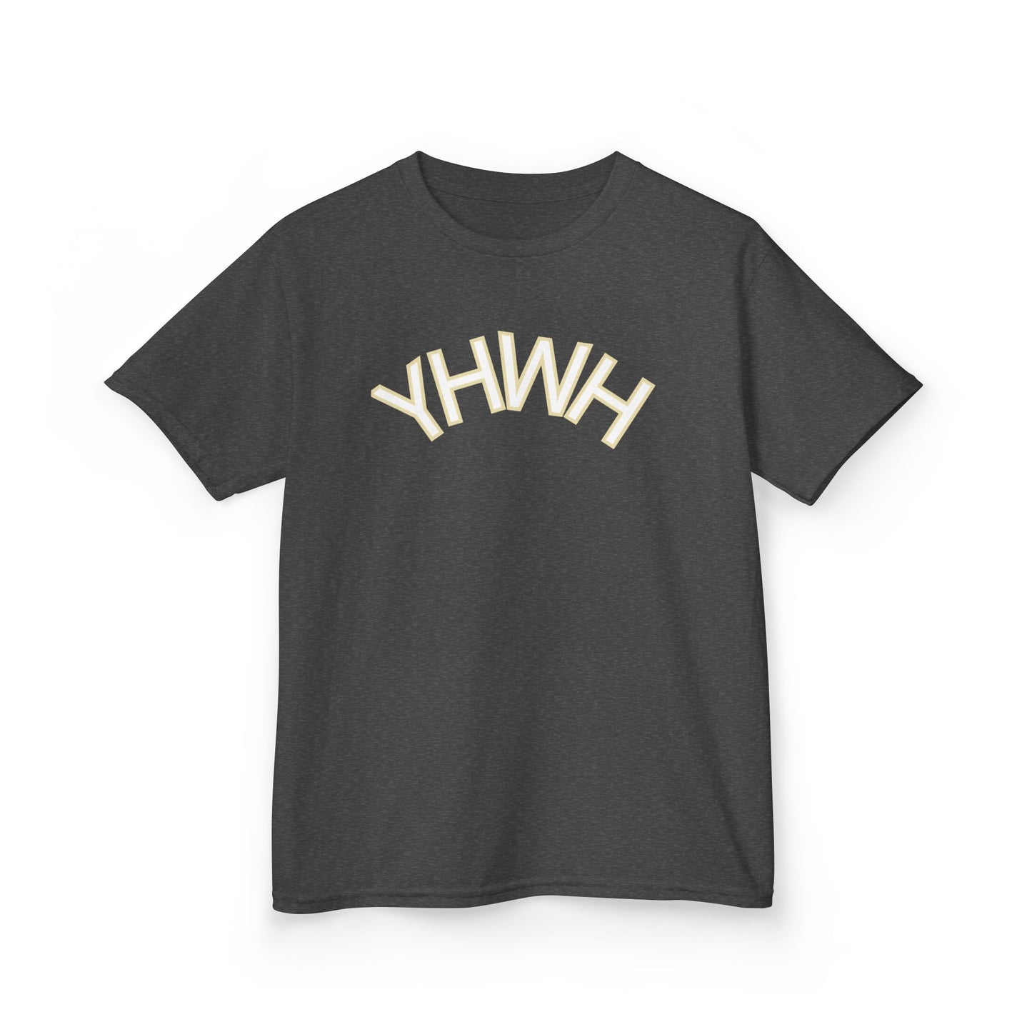 YHWH Kids Heavy Cotton Tee - Faith-Inspired Black T-Shirt for Everyday Wear