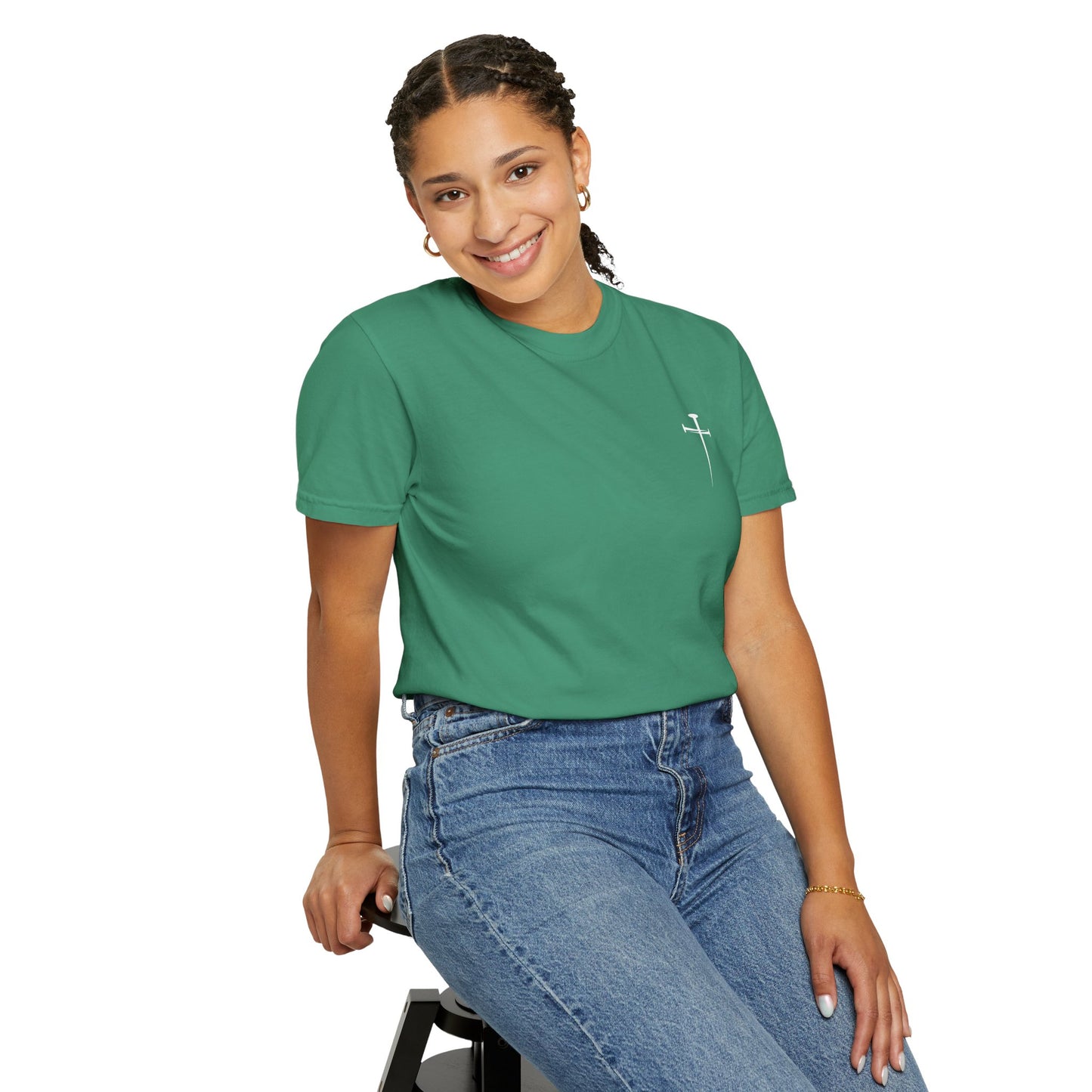 Minimalist Unisex Garment-Dyed T-Shirt with Cross Design