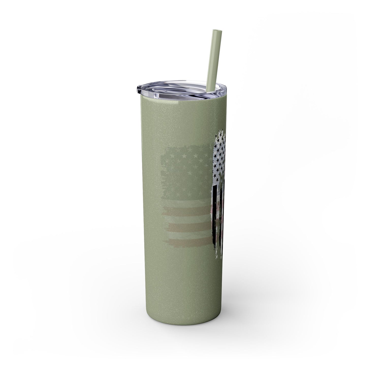 Patriotic Hockey Skinny Tumbler with Straw | 20oz Travel Mug for Independence Day