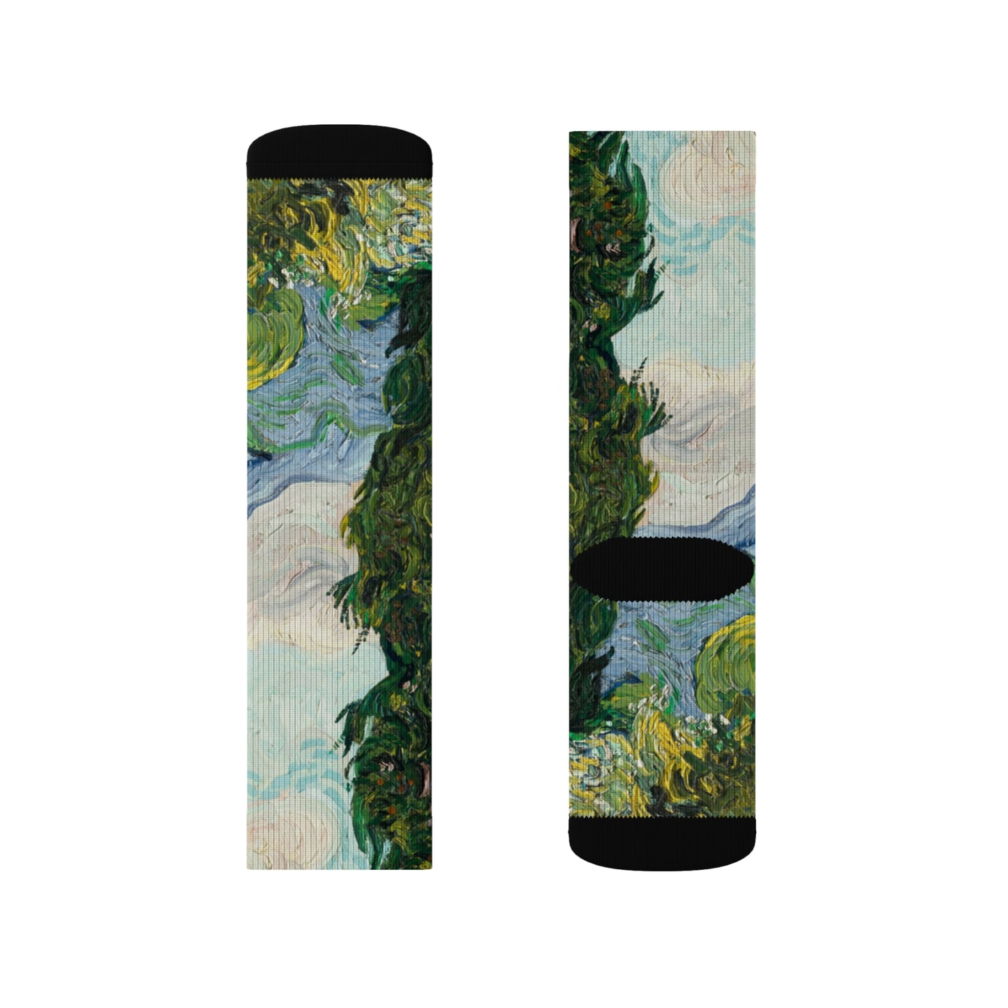 Artistic Sublimation Socks - Van Gogh Inspired Design for Creative Souls