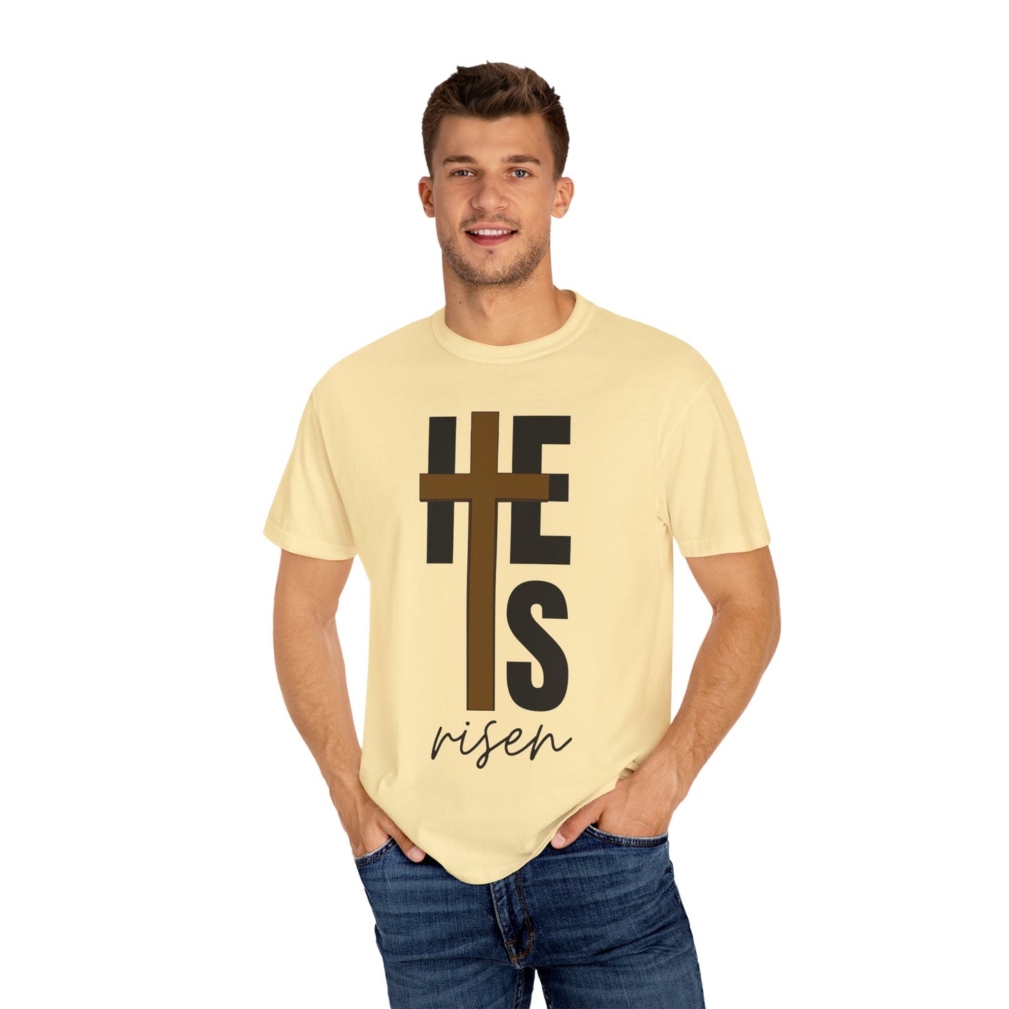 Christ is Risen Unisex Garment-Dyed T-Shirt - Faith-Based Tee
