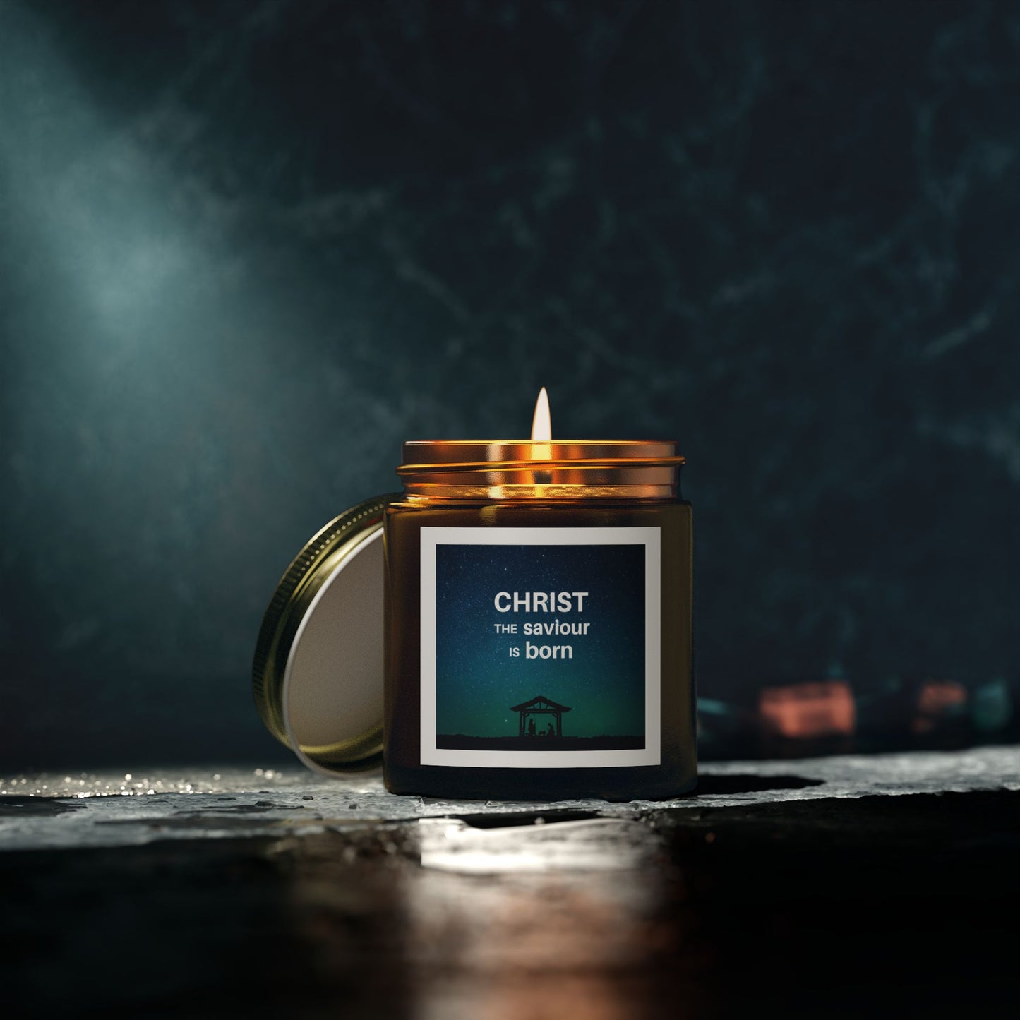Coconut Apricot Scented Candle for Christmas - "Christ the Saviour is Born" - 4oz & 9oz