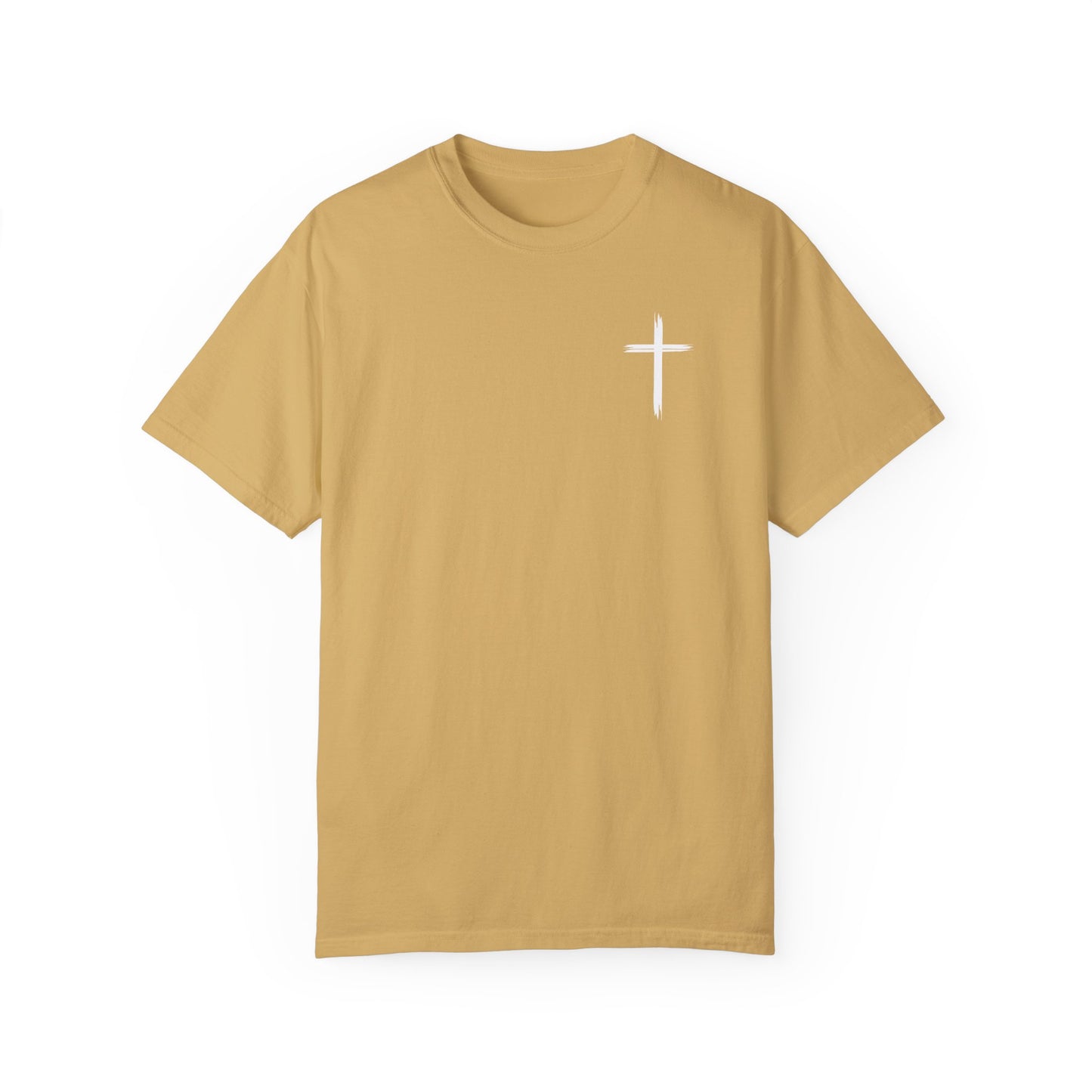 Unisex Garment-Dyed T-Shirt with Minimalist Cross Design