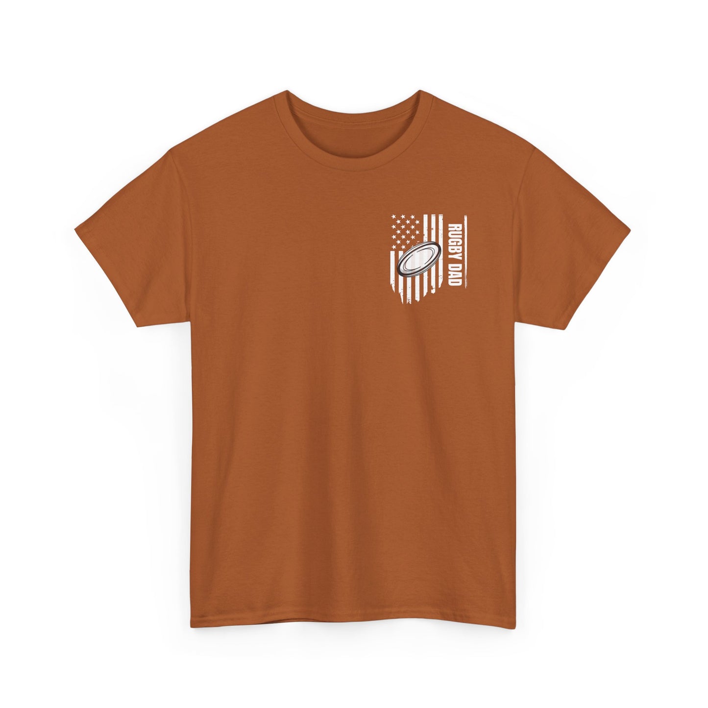 Rugby Dad Heavy Cotton Tee - American Flag Design