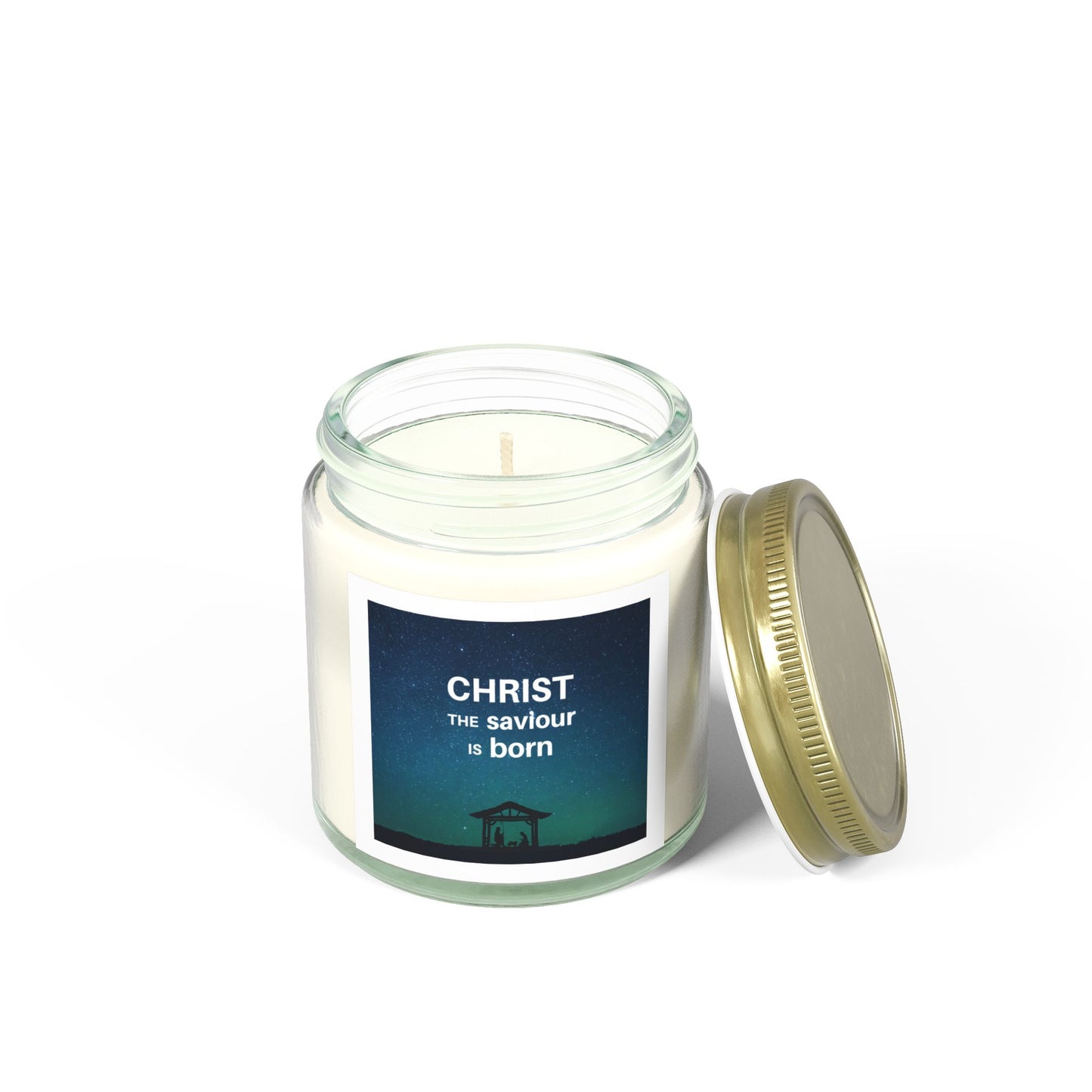 Coconut Apricot Scented Candle for Christmas - "Christ the Saviour is Born" - 4oz & 9oz