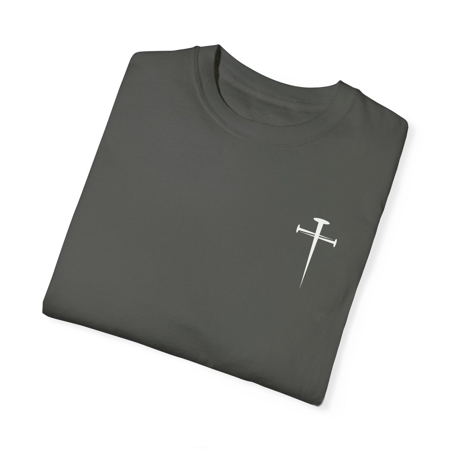 Minimalist Unisex Garment-Dyed T-Shirt with Cross Design