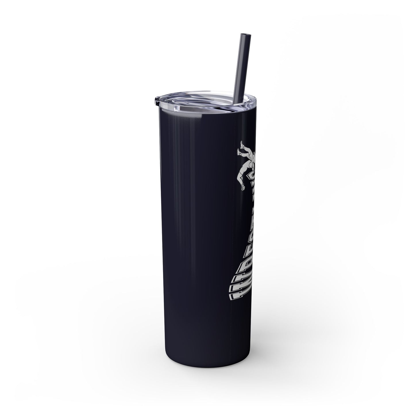 Wrestling-Themed 20oz Skinny Tumbler with Straw - Perfect for Sports Lovers