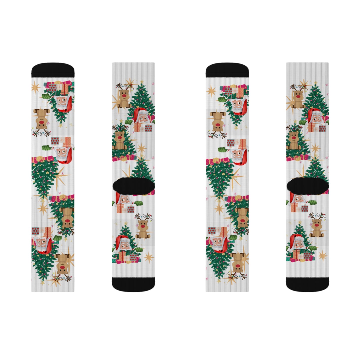 Festive Holiday Sublimation Socks with Christmas Designs