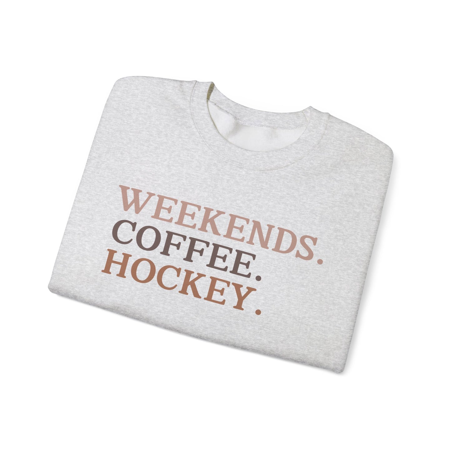 Weekends Coffee Hockey Sweatshirt | Unisex Cozy Crewneck for Relaxed Days