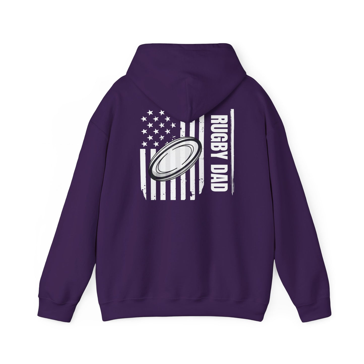 Rugby Dad Heavy Blend Hoodie - American Flag Design