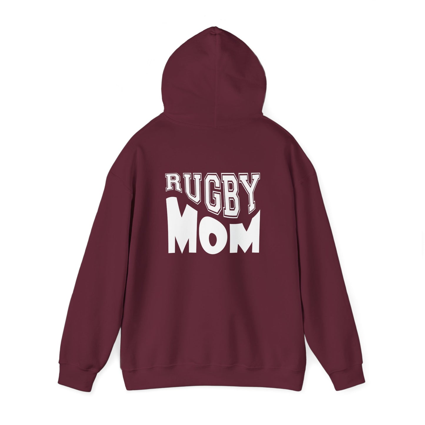 Rugby Mom America Hooded Sweatshirt | Unisex Heavy Blend | Sports Gift