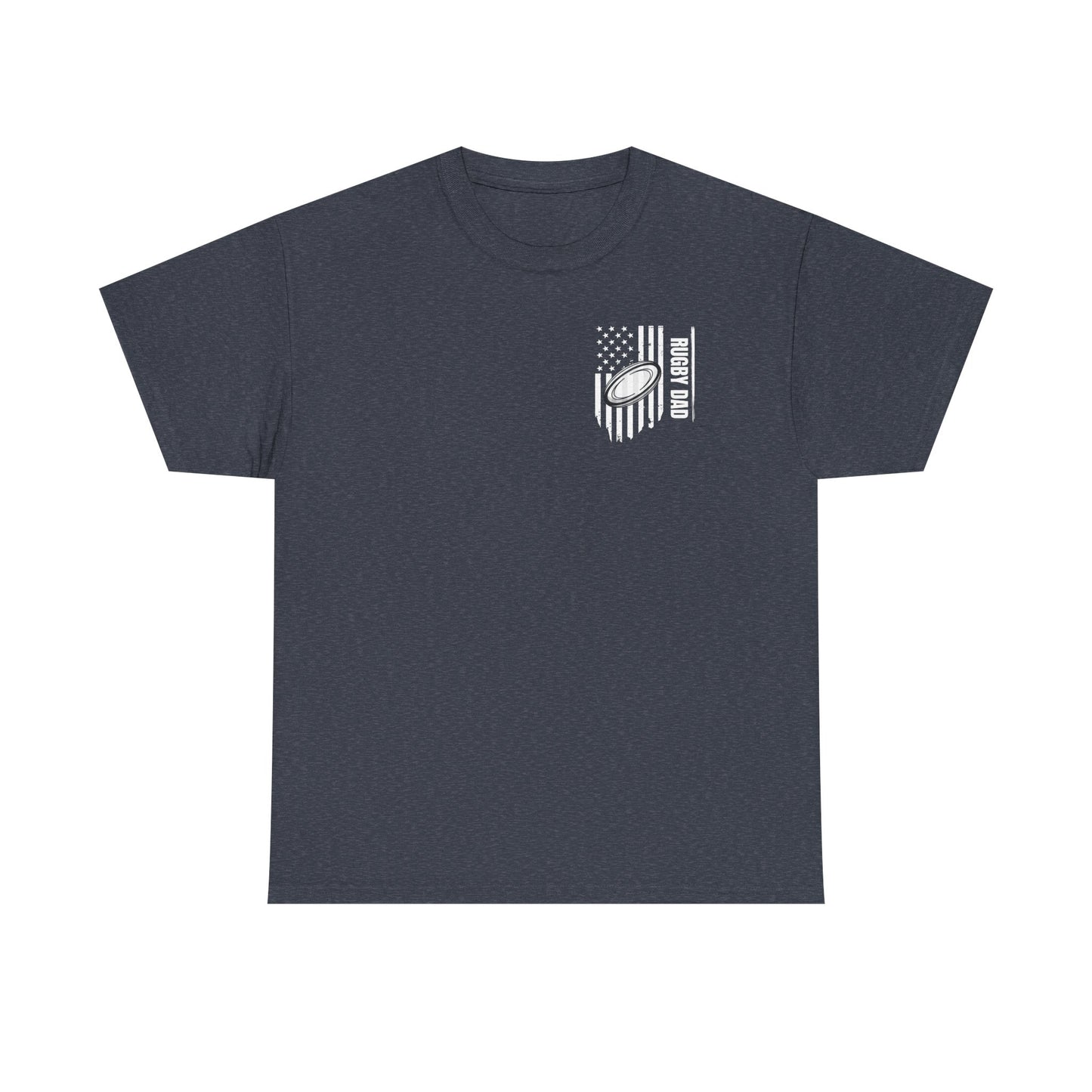 Rugby Dad Heavy Cotton Tee - American Flag Design