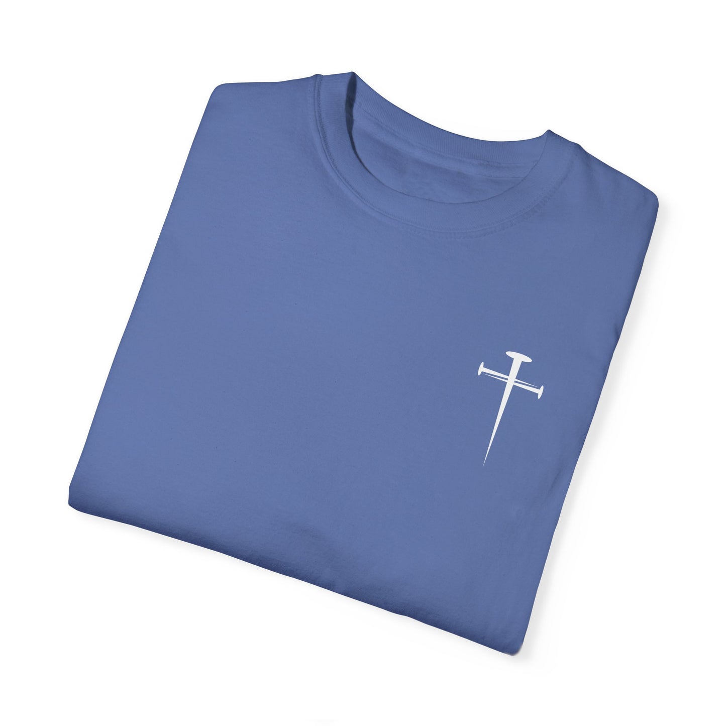 Minimalist Unisex Garment-Dyed T-Shirt with Cross Design