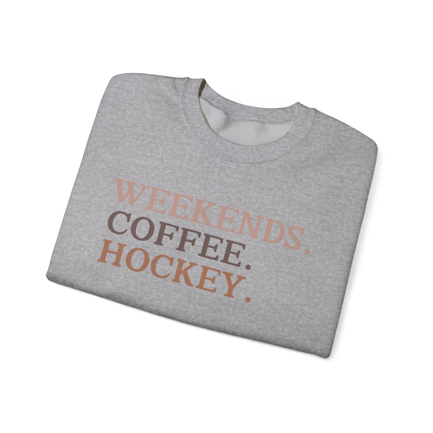 Weekends Coffee Hockey Sweatshirt | Unisex Cozy Crewneck for Relaxed Days