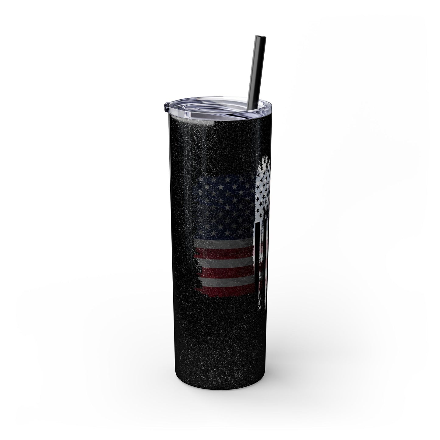 Patriotic Hockey Skinny Tumbler with Straw | 20oz Travel Mug for Independence Day