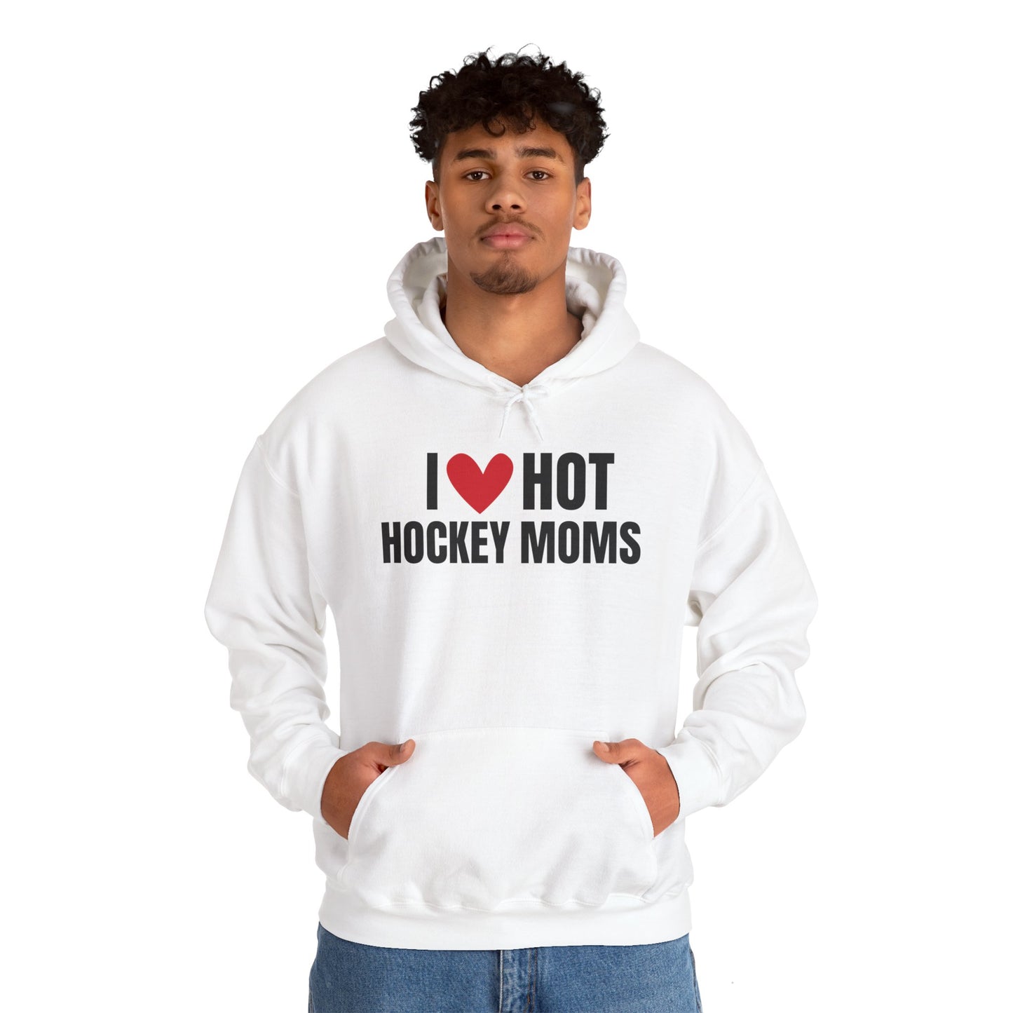 I ❤️ Hot Hockey Moms Unisex Hooded Sweatshirt