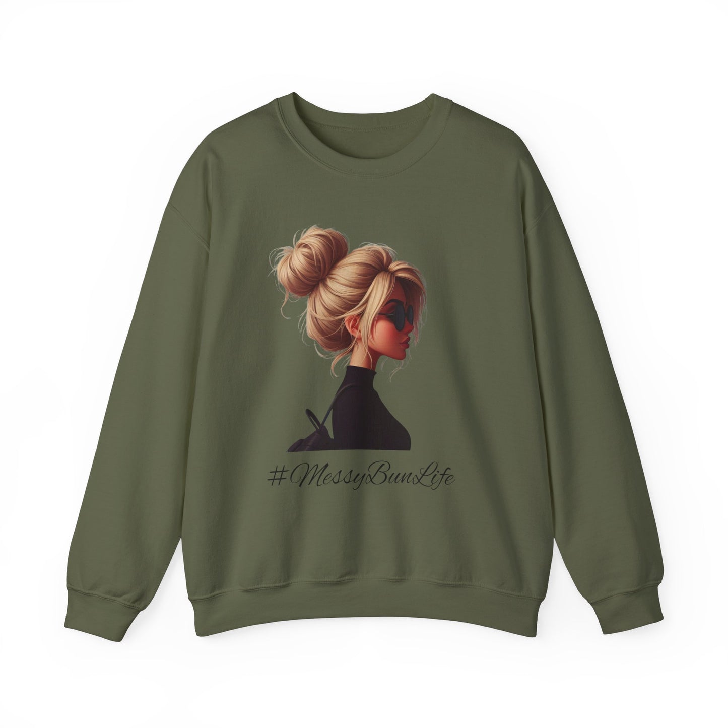#MessyBunsLife Blonde Unisex Heavy Blend™ Crewneck Sweatshirt - Stylish & Comfortable Casual Wear