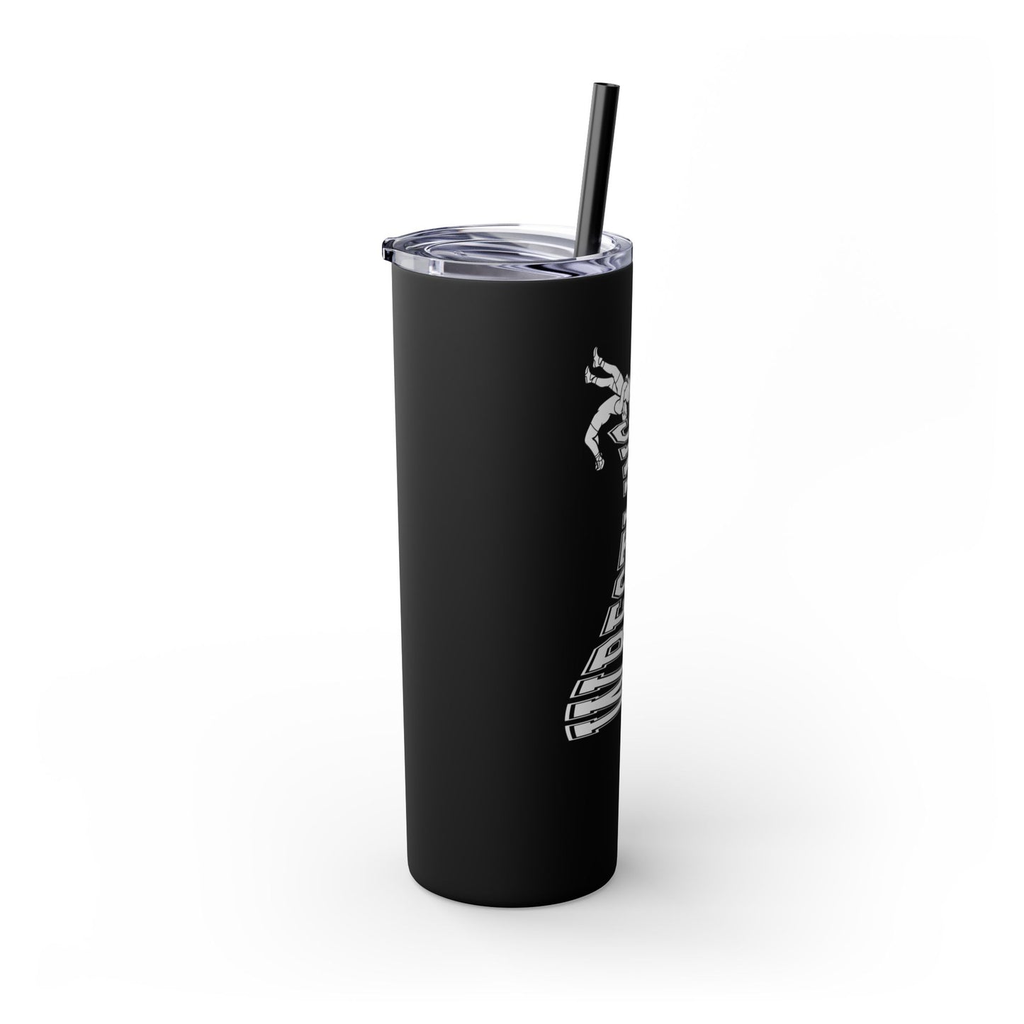 Wrestling-Themed 20oz Skinny Tumbler with Straw - Perfect for Sports Lovers