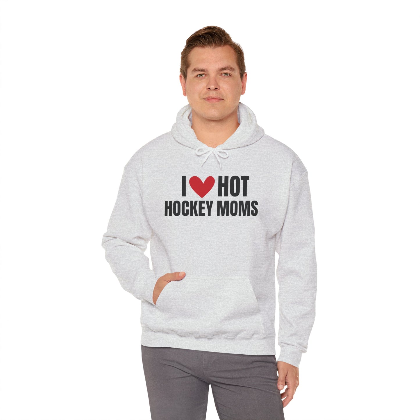 I ❤️ Hot Hockey Moms Unisex Hooded Sweatshirt