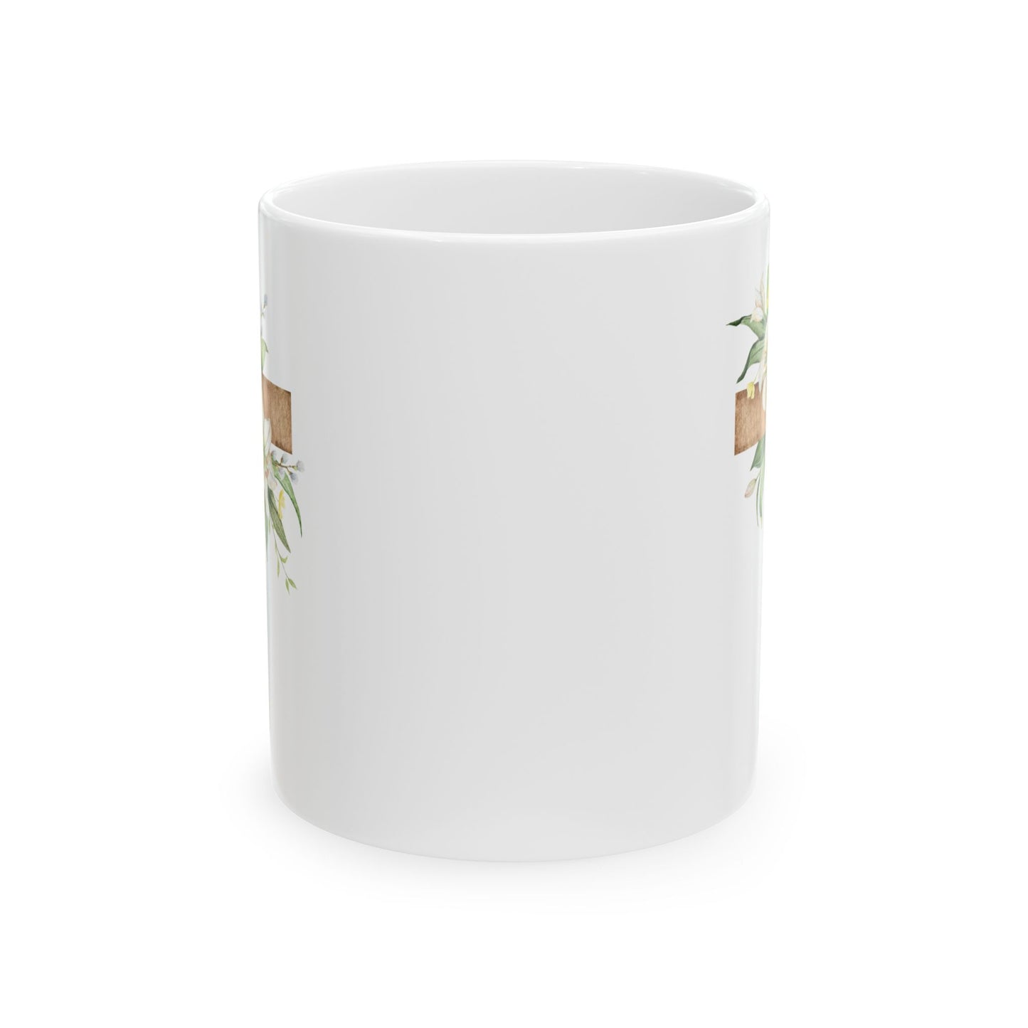 Floral Cross Ceramic Mug - Perfect Gift for Spiritual Occasions
