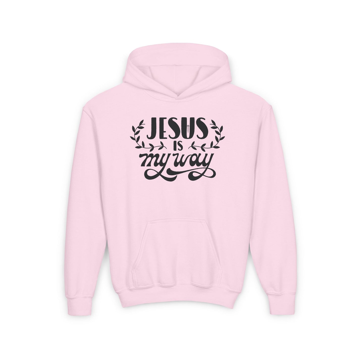 Youth Hooded Sweatshirt - 'Jesus Is My Way' Inspirational Design