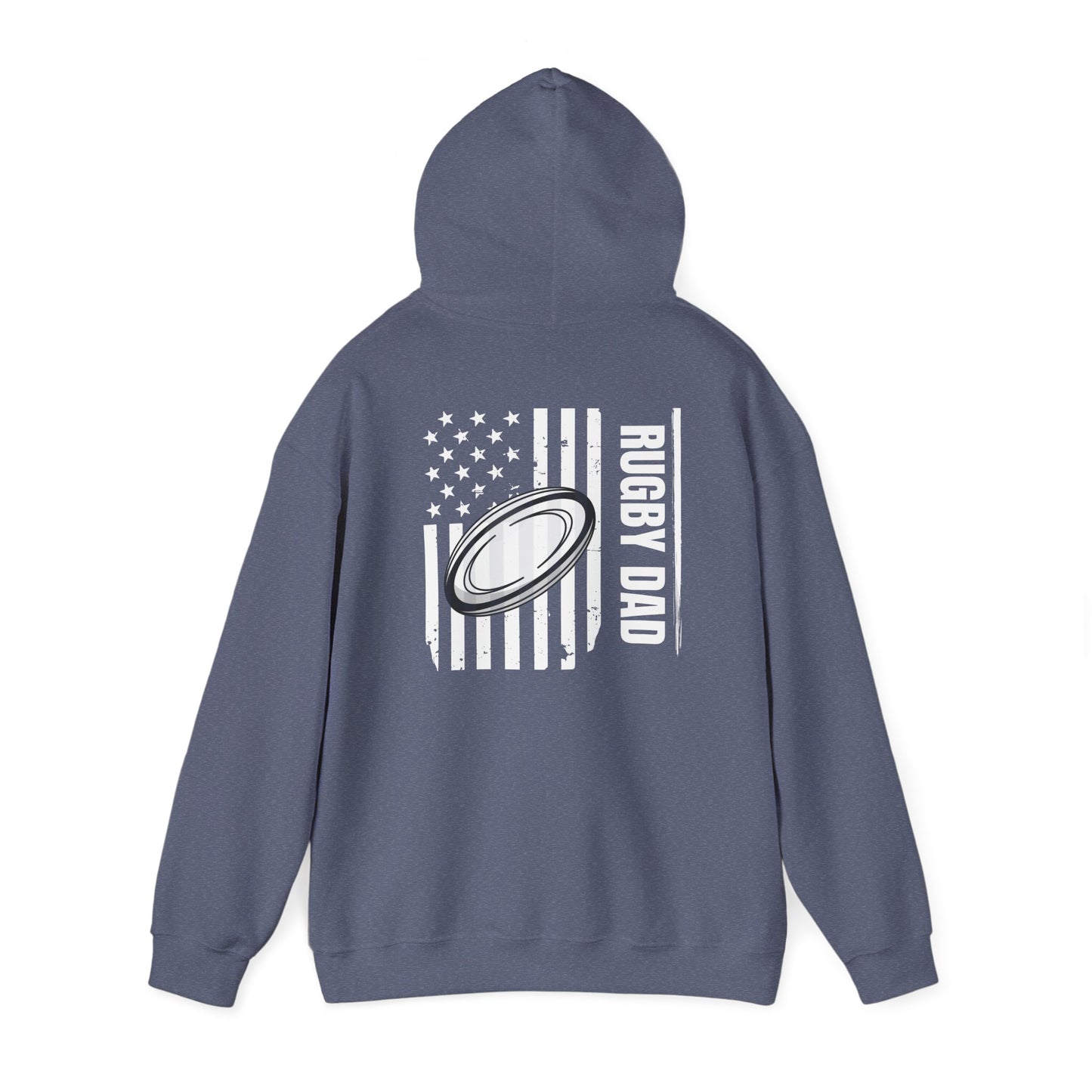 Rugby Dad Heavy Blend Hoodie - American Flag Design