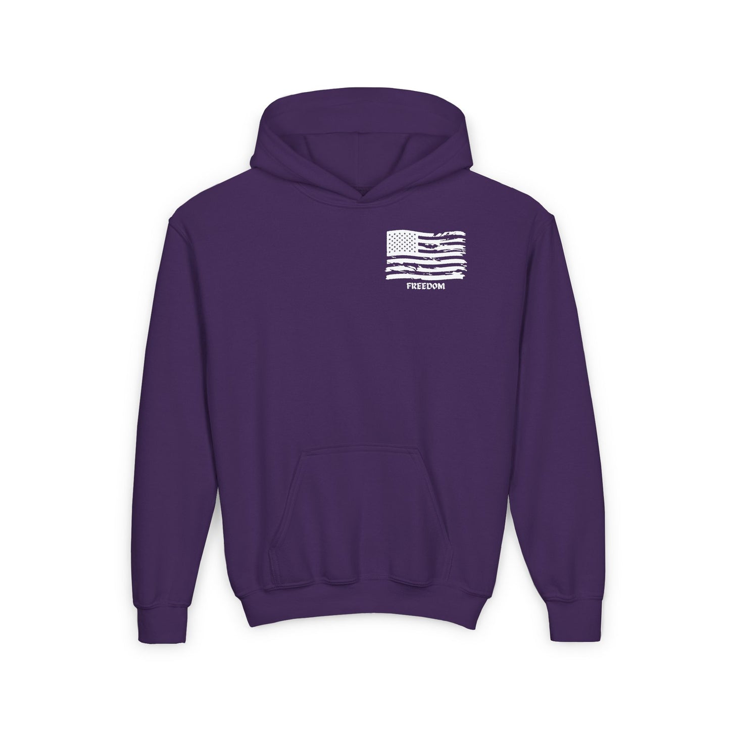 Youth Freedom Flag Hoodie - Cozy Heavy Blend Sweatshirt