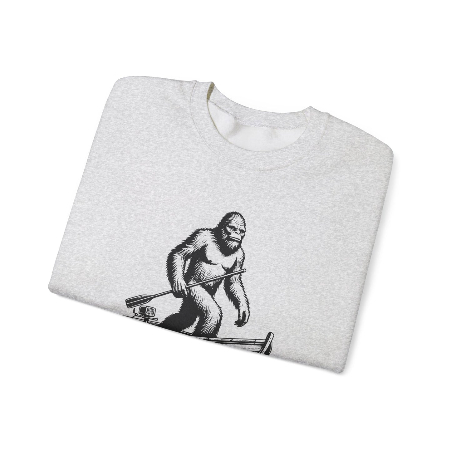 Bigfoot Fishing Adventure Crewneck Sweatshirt - Unisex, Cozy Apparel for Outdoorsy Fans