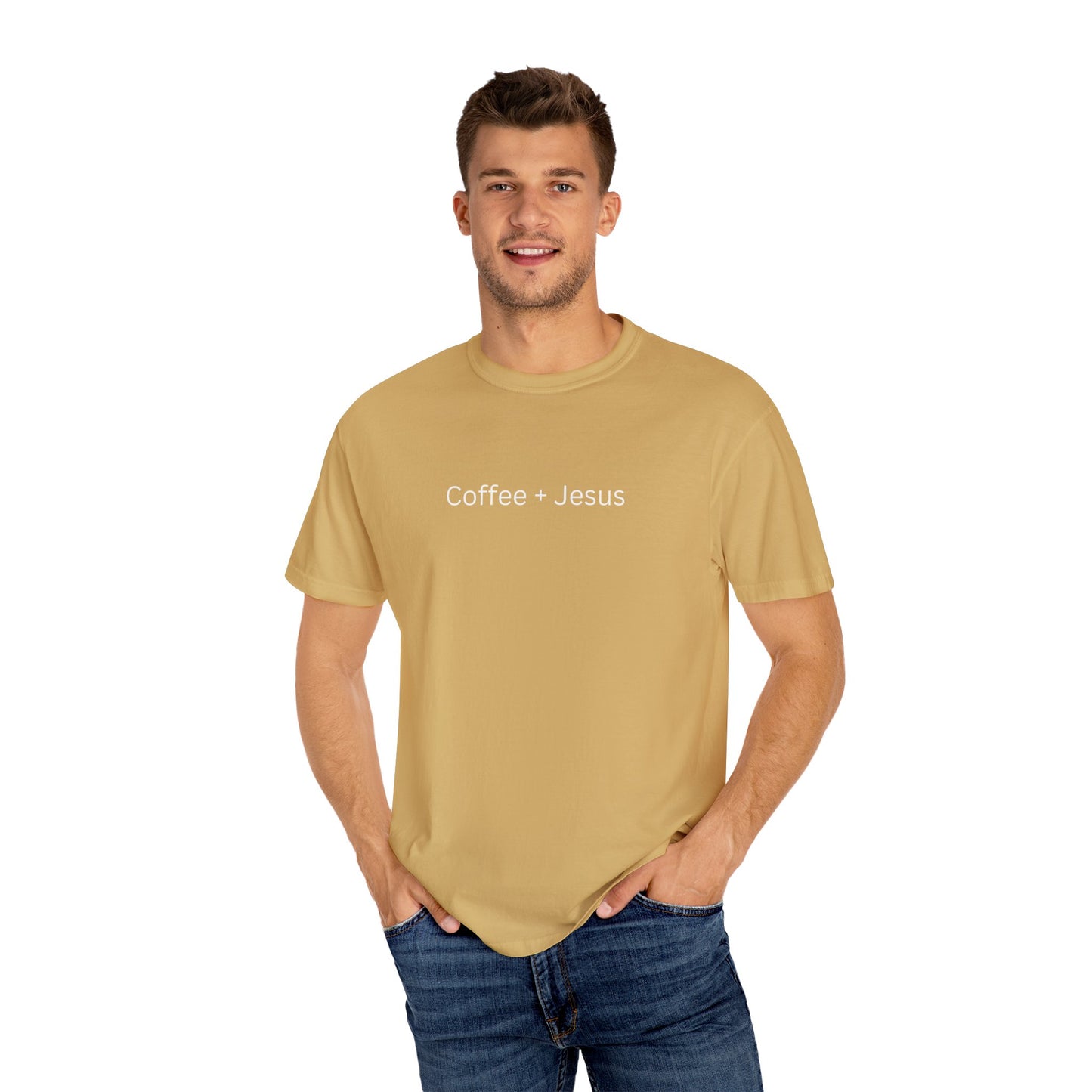 Coffee + Jesus Unisex Garment-Dyed T-Shirt