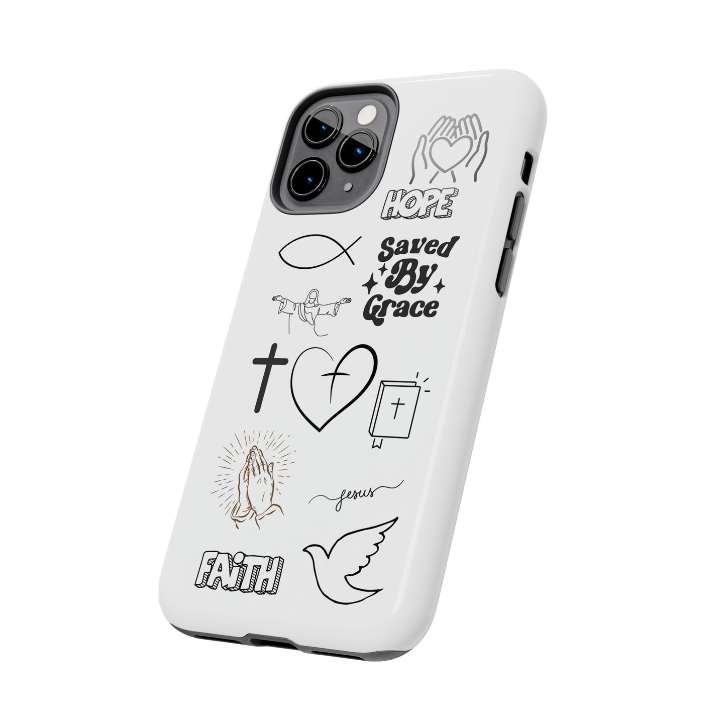 Inspirational Tough Phone Case - Faith, Hope & Grace Design