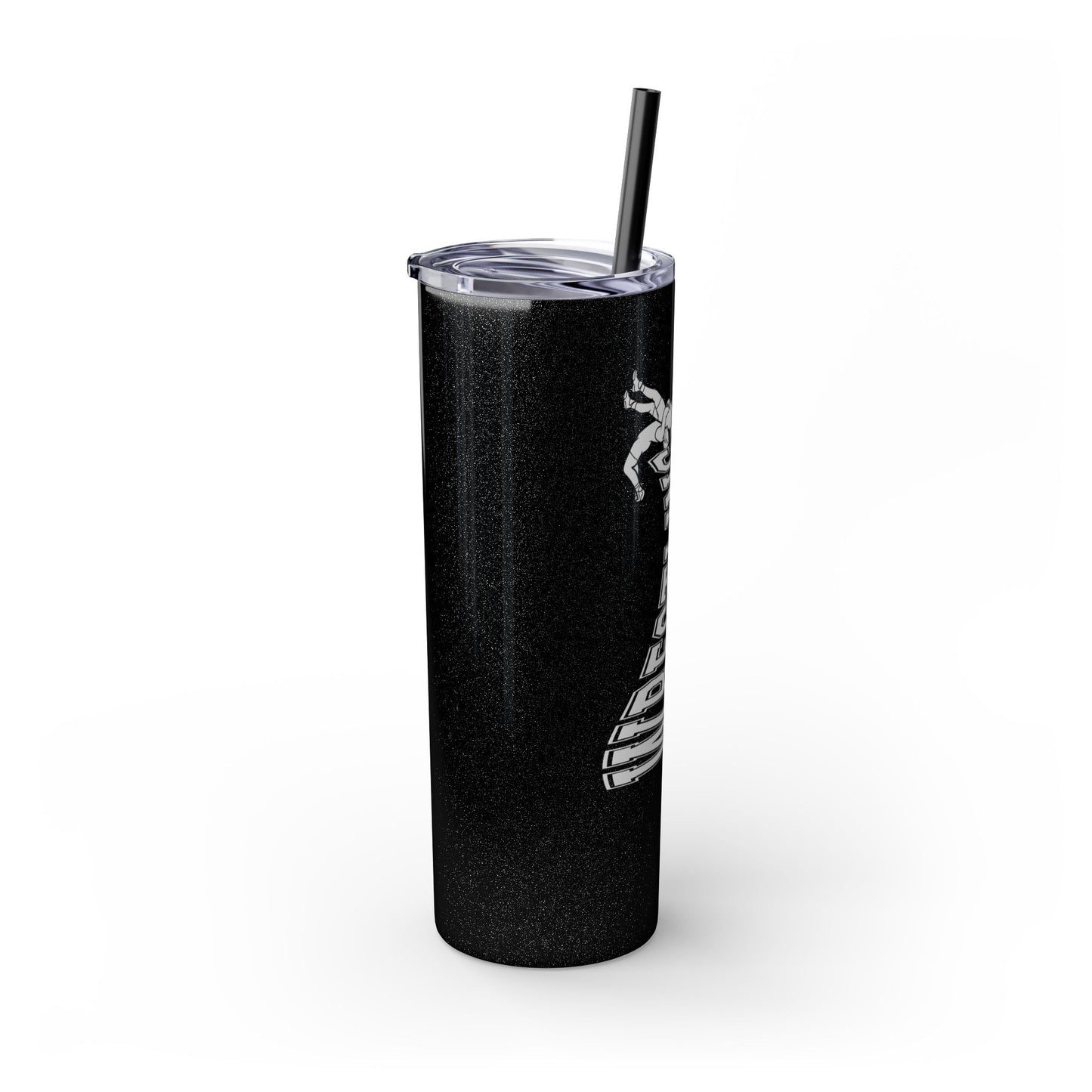 Wrestling-Themed 20oz Skinny Tumbler with Straw - Perfect for Sports Lovers