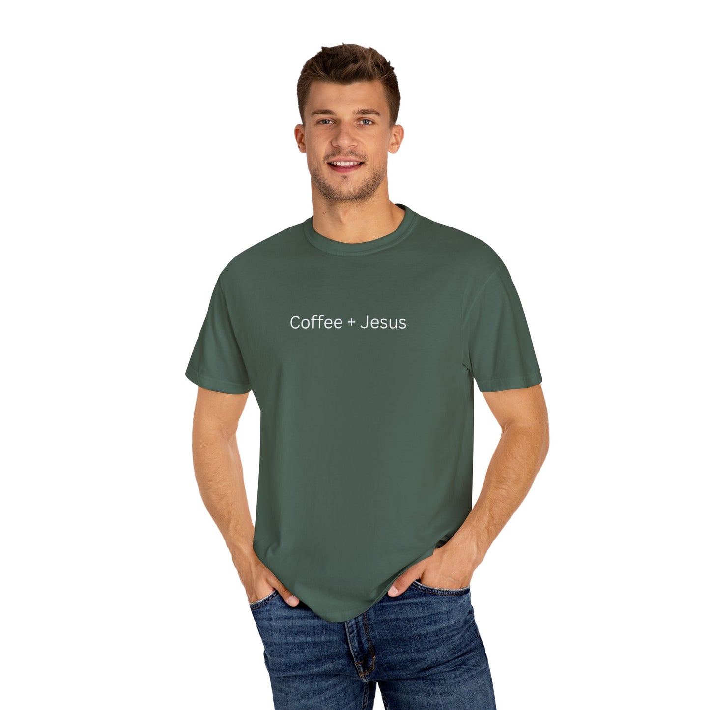 Coffee + Jesus Unisex Garment-Dyed T-Shirt