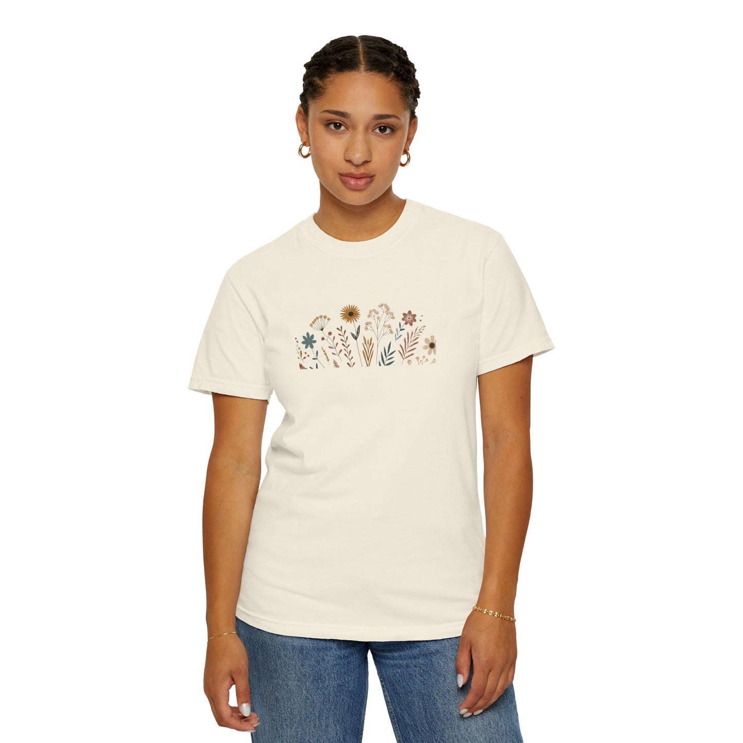Botanical Floral Unisex T-Shirt - Garment-Dyed Nature-Inspired Tee