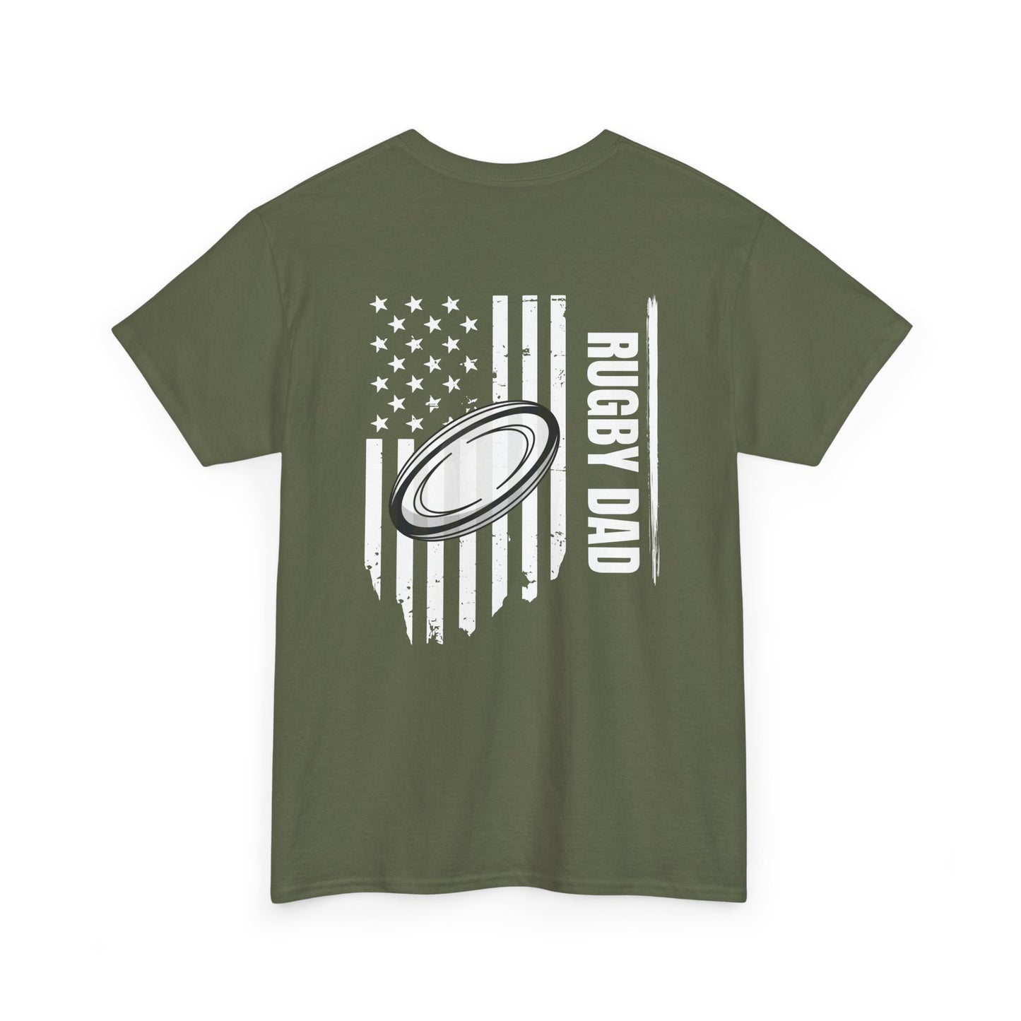 Rugby Dad Heavy Cotton Tee - American Flag Design