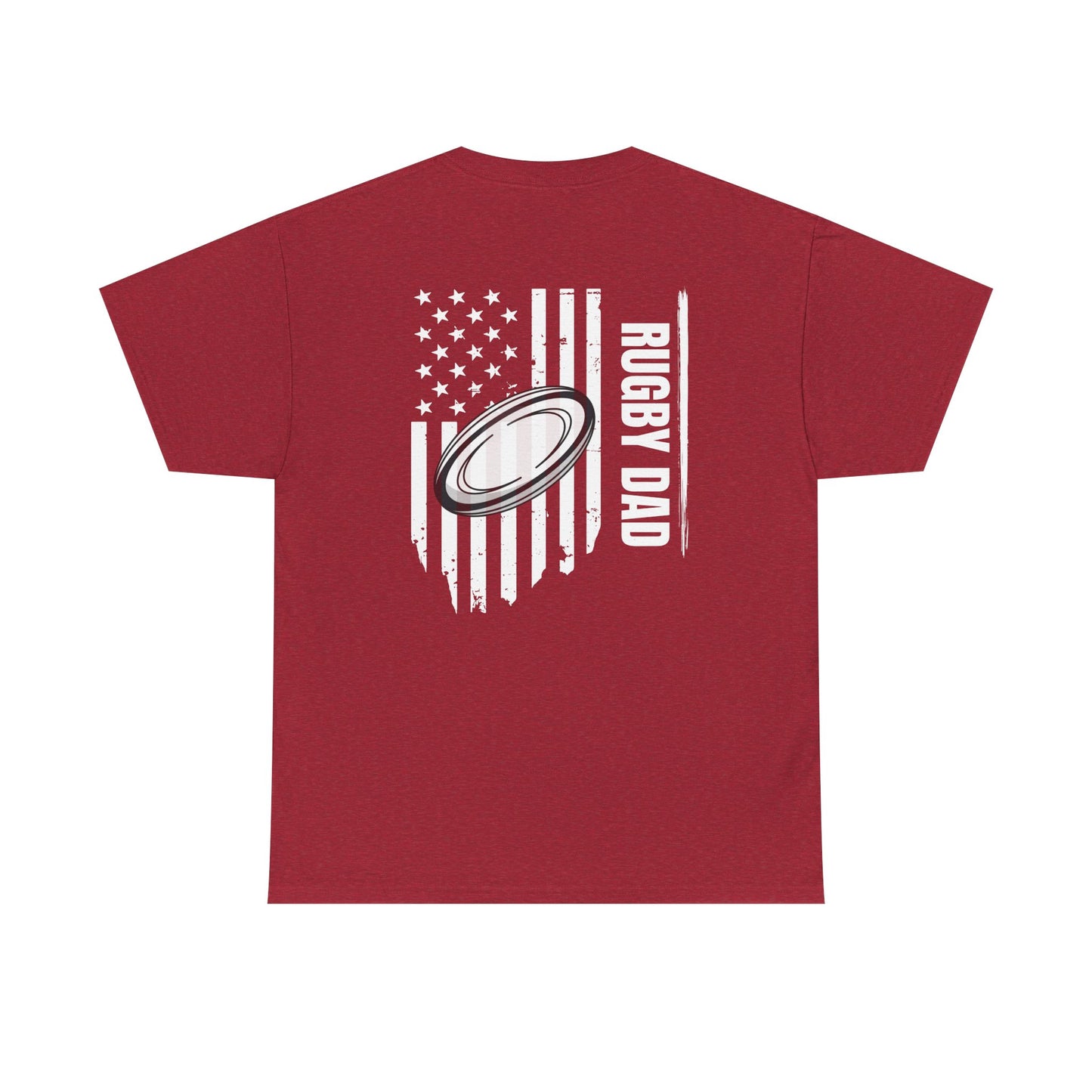 Rugby Dad Heavy Cotton Tee - American Flag Design