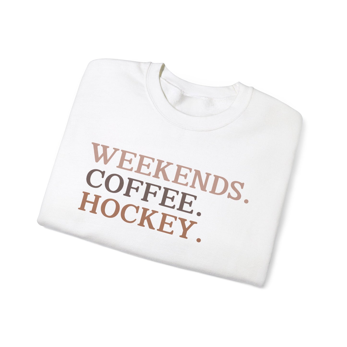 Weekends Coffee Hockey Sweatshirt | Unisex Cozy Crewneck for Relaxed Days
