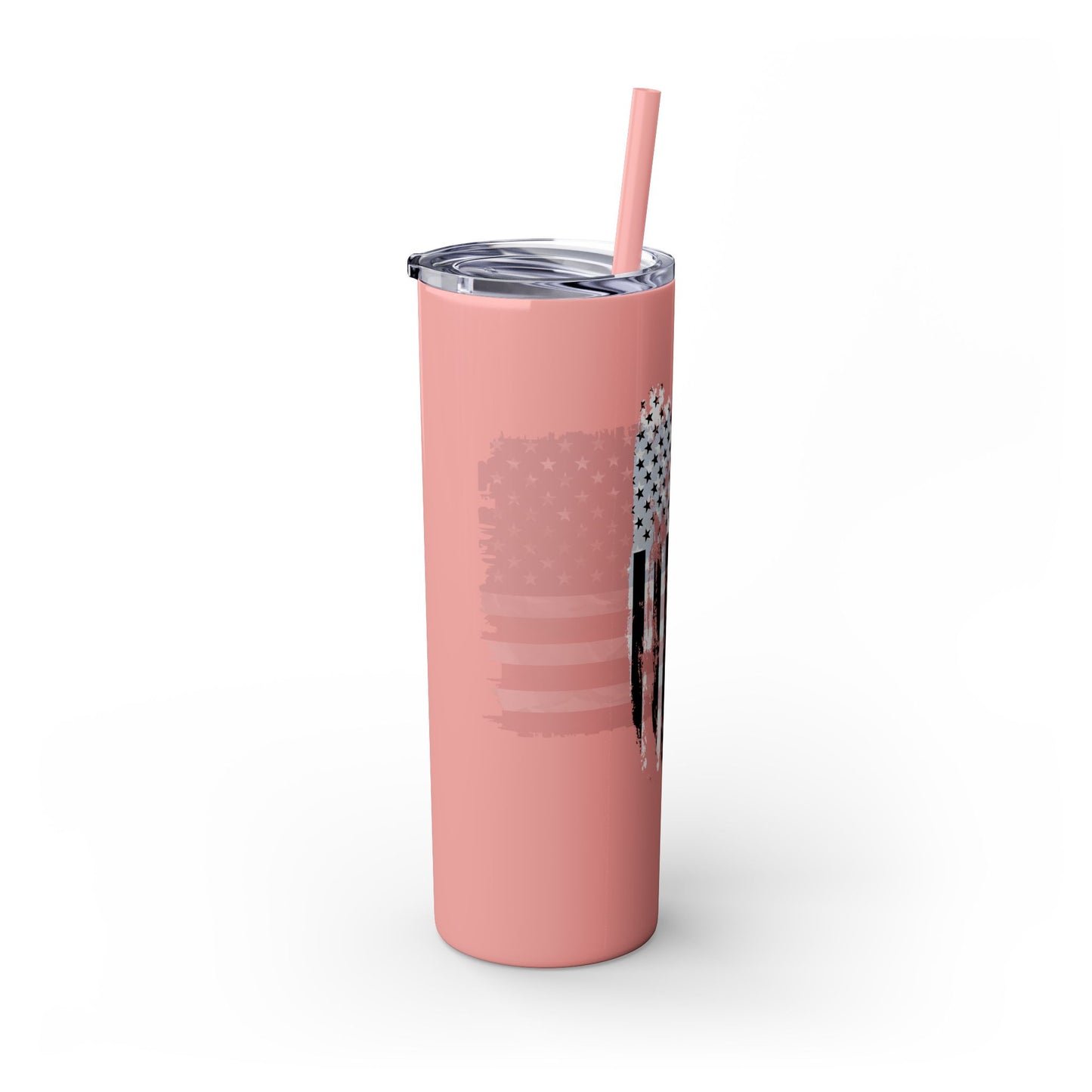Patriotic Hockey Skinny Tumbler with Straw | 20oz Travel Mug for Independence Day