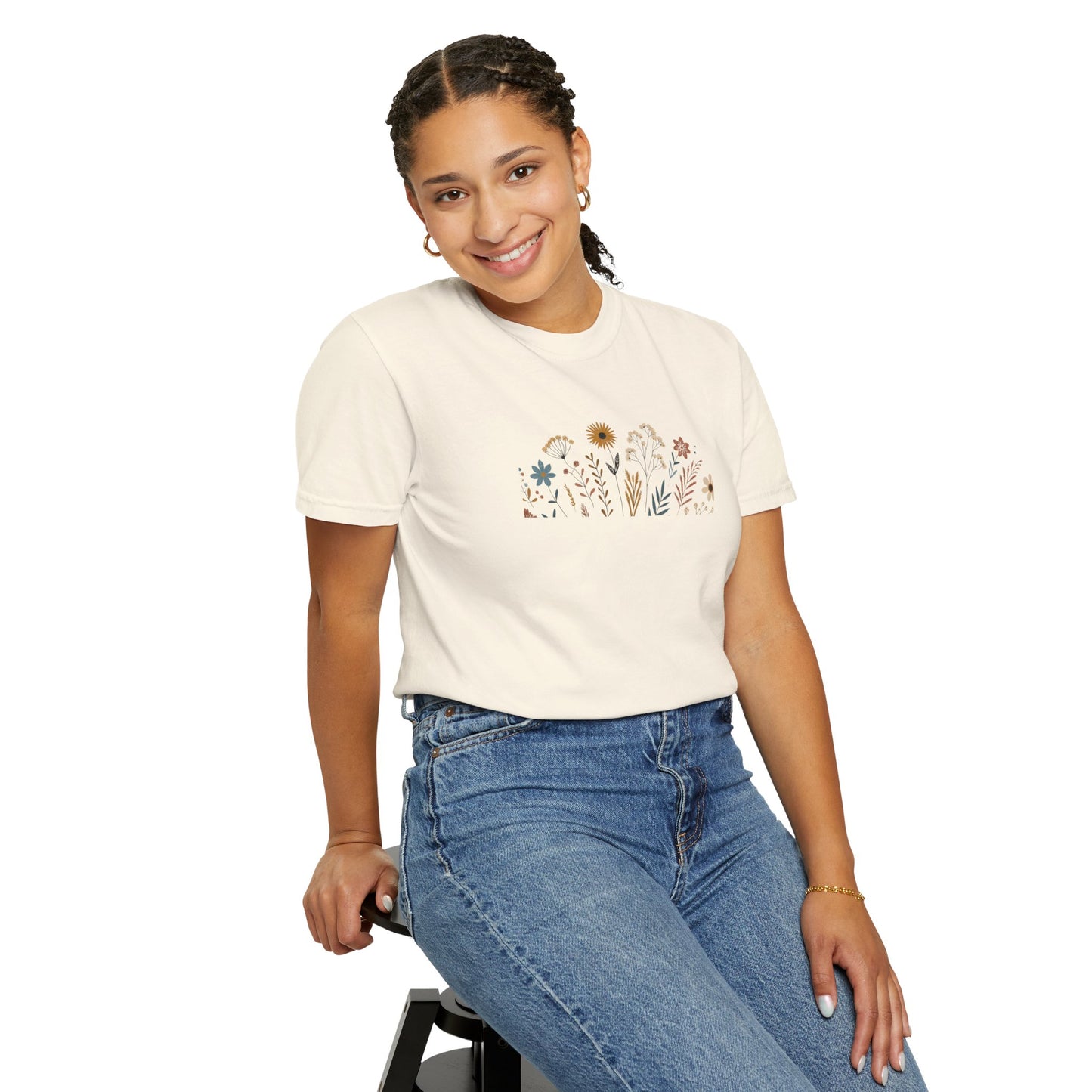 Botanical Floral Unisex T-Shirt - Garment-Dyed Nature-Inspired Tee