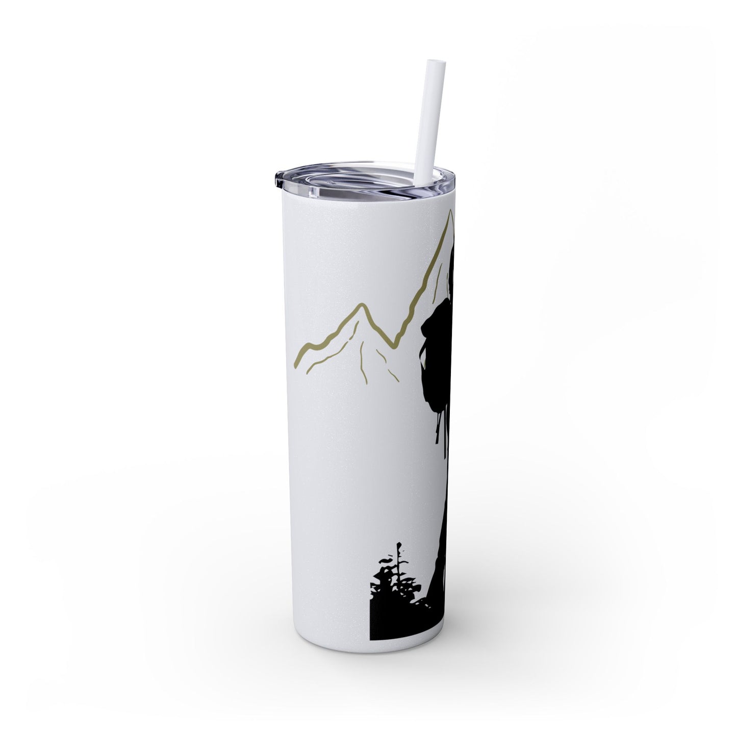 Adventure Awaits Skinny Tumbler with Straw - 20oz Hiking Design