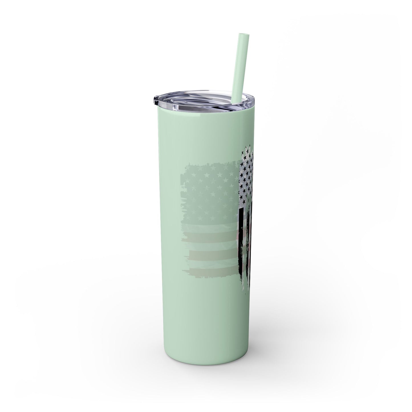 Patriotic Hockey Skinny Tumbler with Straw | 20oz Travel Mug for Independence Day