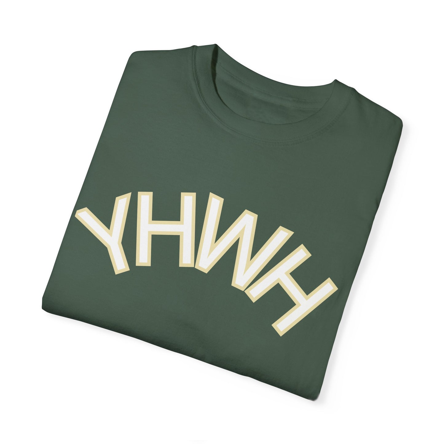 Unisex Garment-Dyed T-Shirt with YHWH Design - Casual Spiritual Fashion