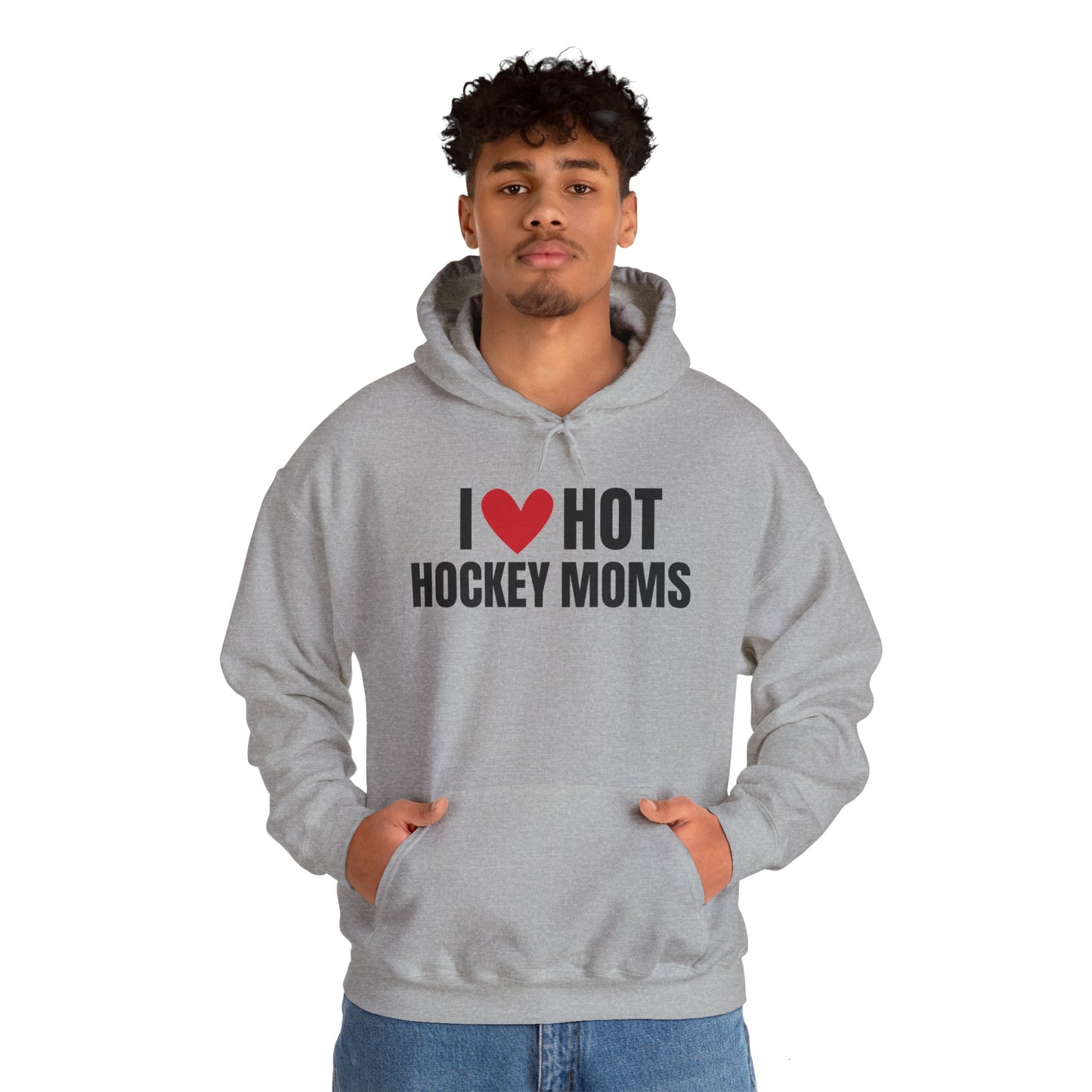 I ❤️ Hot Hockey Moms Unisex Hooded Sweatshirt